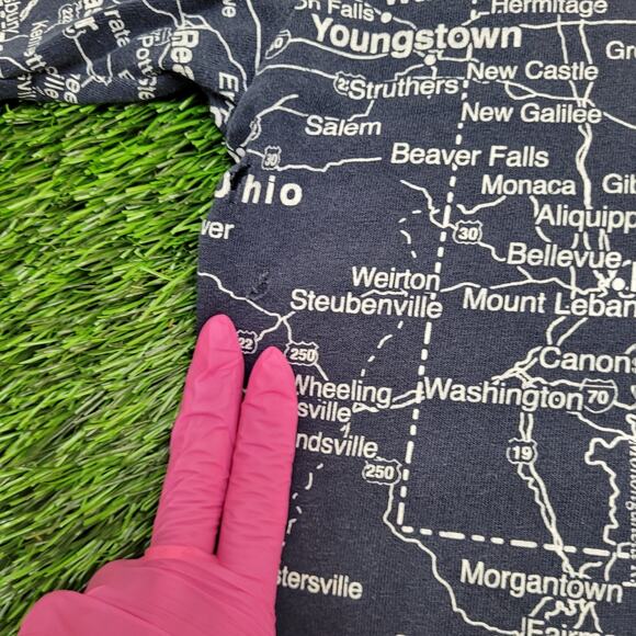 Pennsylvania City Map Shirt Large 23x27 Blue White AOP - Picture 5 of 13